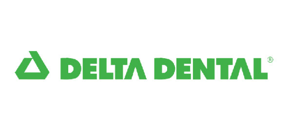 Delta Dental logo with green triangular symbol and company name text.