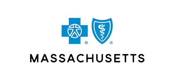 Massachusetts health insurance logos featuring Blue Cross Blue Shield emblems and text.